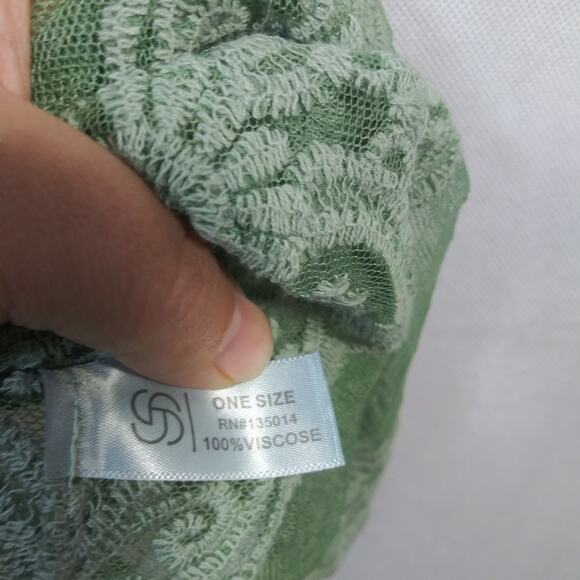 WILD LOVE OMBRE DIP DYED LACE BOHEMIAN KIMONO - SAGE Size OS - Picture 6 of 8